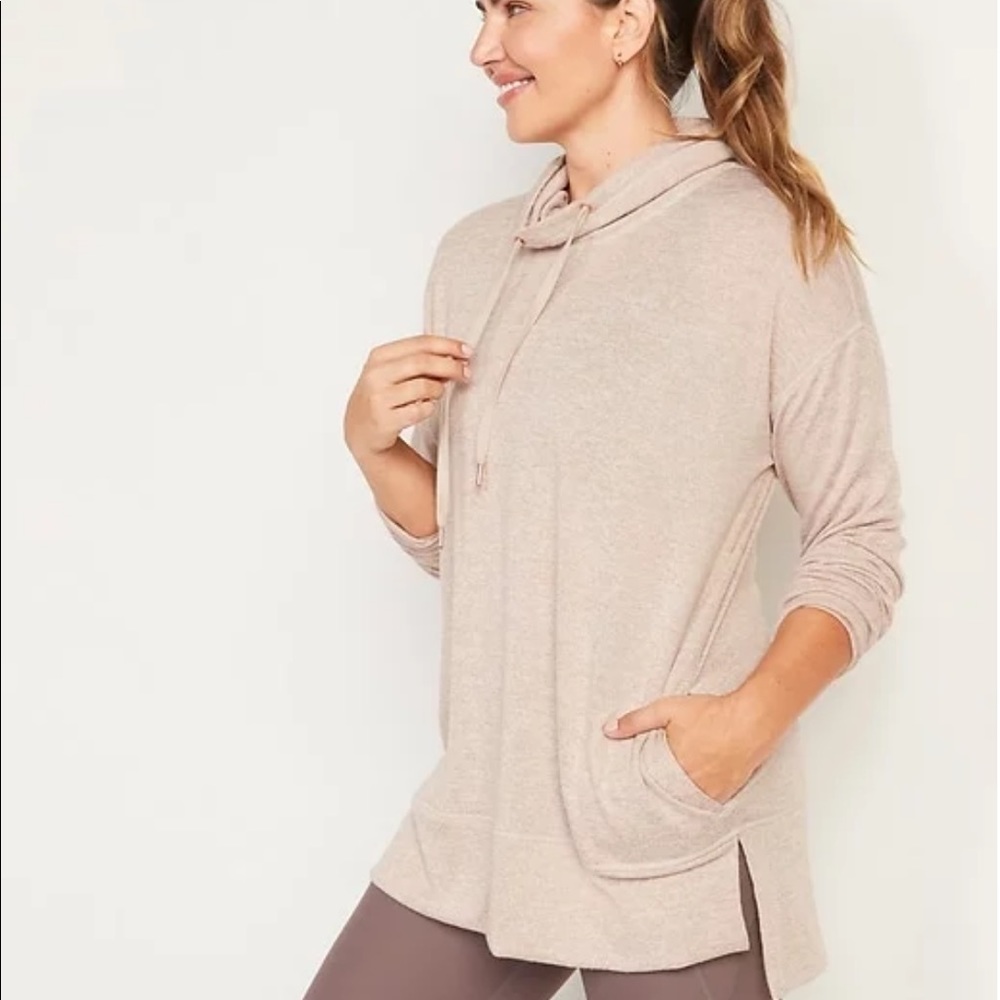 Old navy oatmeal tunic cowl neck sweater NWT xxl